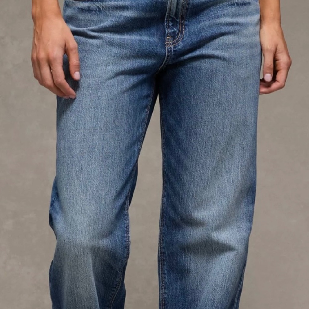 American eagle new low rise straight baggy jean 10 Long